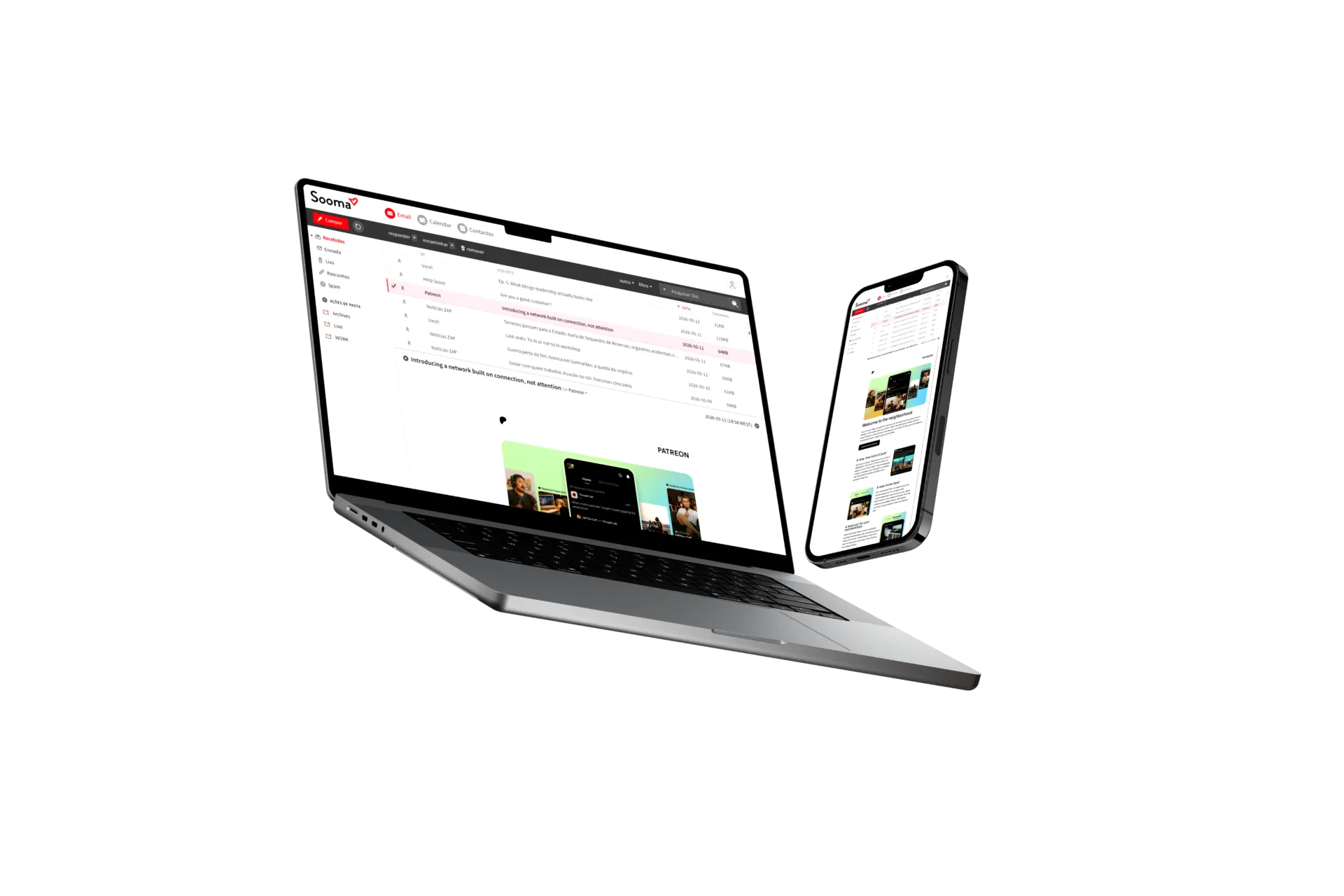Webmail Sooma: caixa de entrada