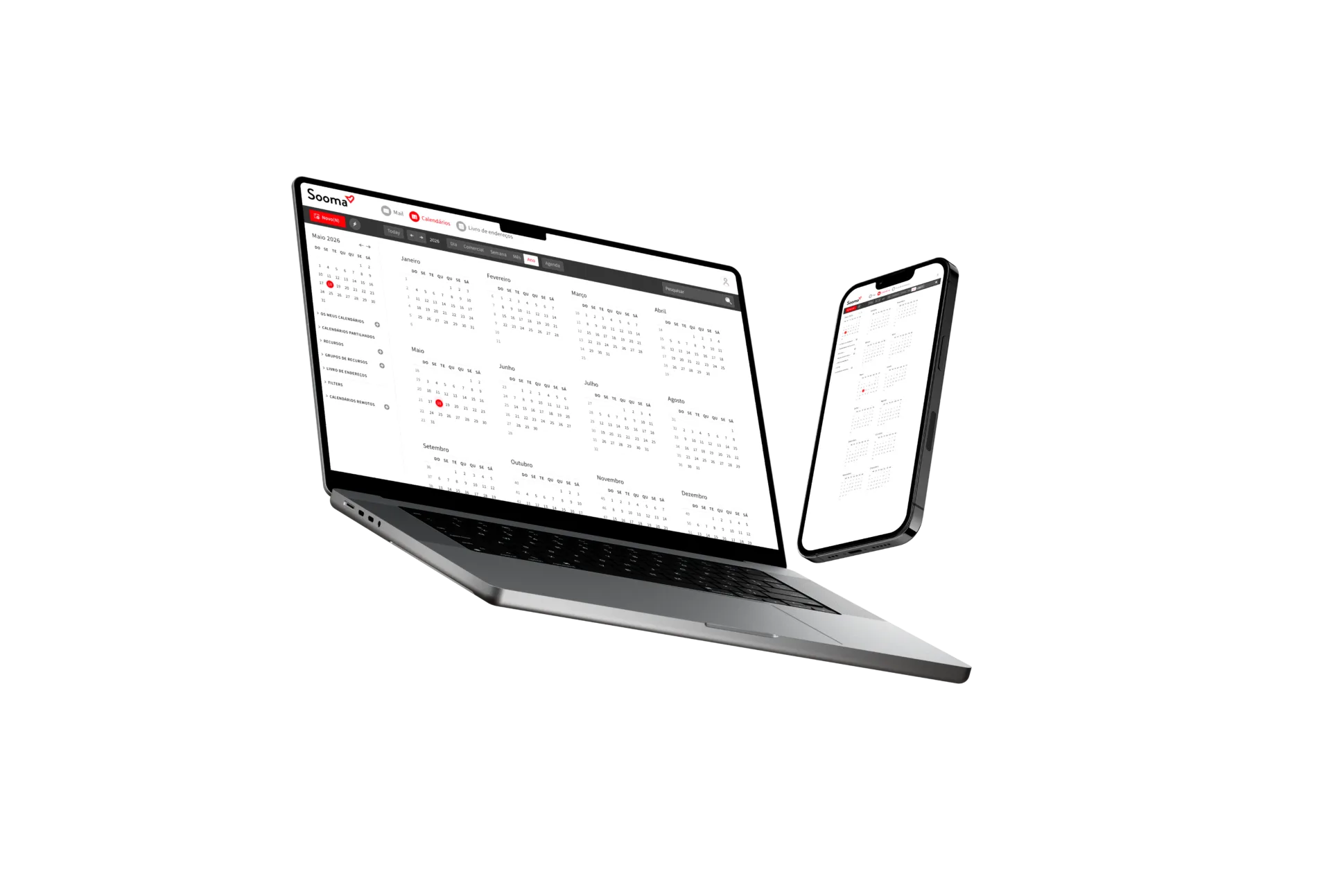 Webmail Sooma: calendário